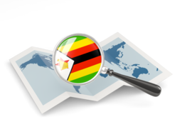 zimbabwe magnified flag with m